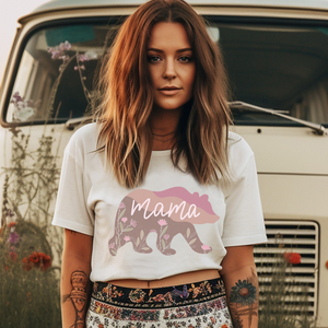 Mama Bear Pink - DTF Full Color TShirt Transfer