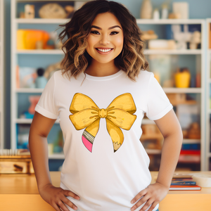 Pencil Bow - DTF Full Color TShirt Transfer