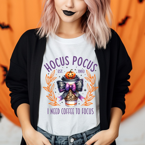 DTF Full Color TShirt Transfer - Hocus Pocus Coffee To Focus