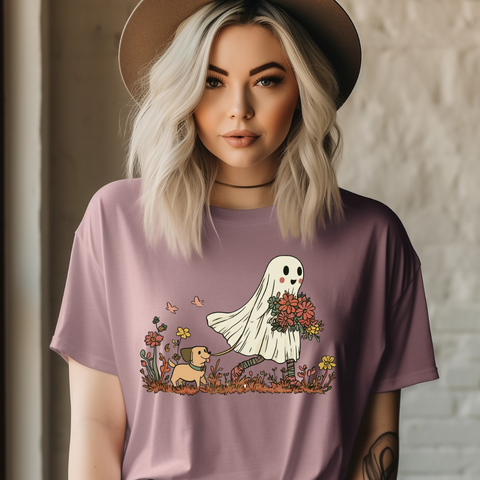 DTF Full Color TShirt Transfer - Ghost Walking Dog