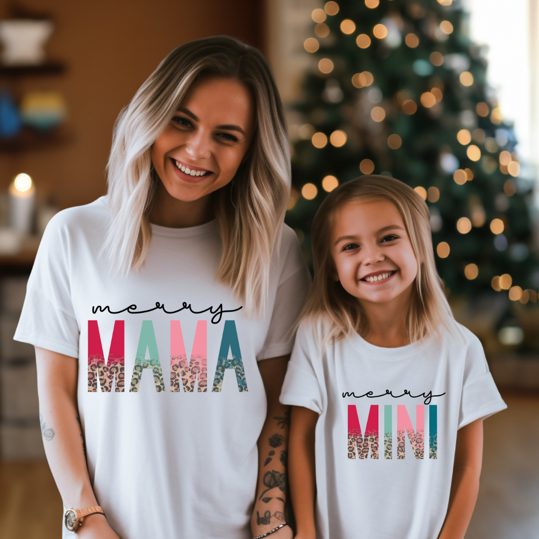 DTF Full Color TShirt Transfer -  Merry Mama/Mini