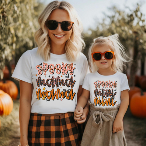 DTF Full Color TShirt Transfer - Spooky Mama/Mini Halloween