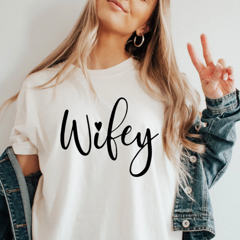 DTF Full Color Transfer - Wifey Script (You Pick The Color!)
