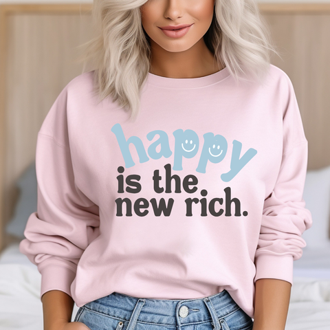 DTF Full Color Transfer - Happy Is The New Rich