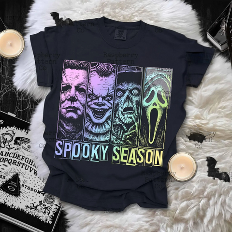 DTF Full Color Transfer - Spooky Season Neon Rainbow