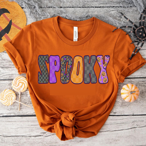 DTF Full Color Transfer - Spooky Pattern Letters