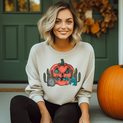 DTF Full Color Transfer - Turquoise Pumpkin