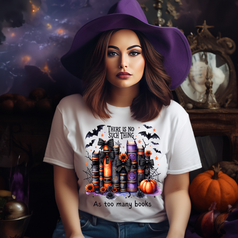 DTF Full Color Transfer - There Is No Such Thing As Too Many Books Halloween