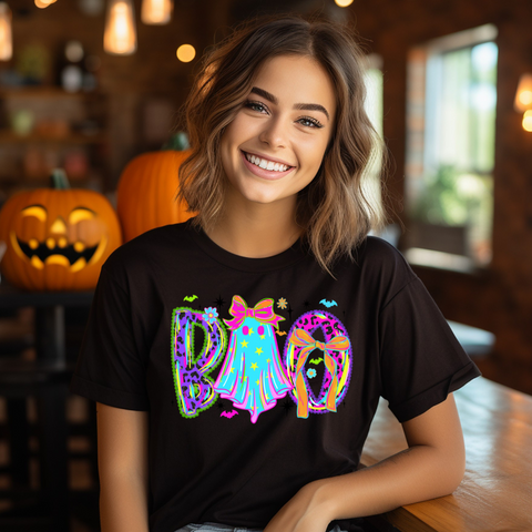DTF Full Color Transfer - Bright Neon BOO