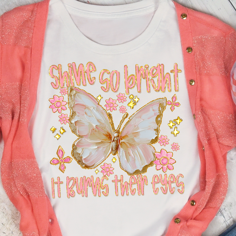 DTF Full Color Transfer - Shine So Bright Butterfly