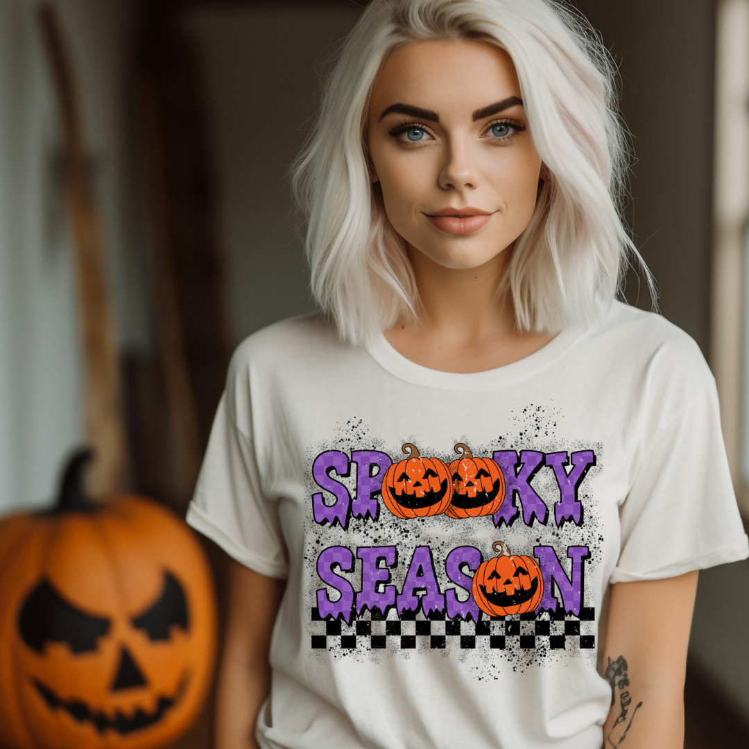 DTF Full Color Transfer - Purple Spooky Season Pumpkins