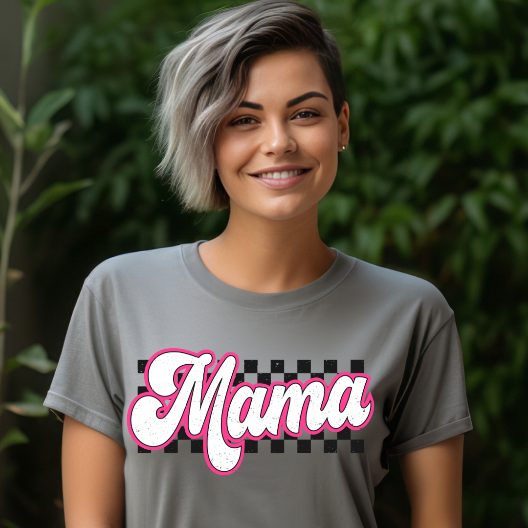 DTF Full Color Transfer - Hot Pink Mama Check