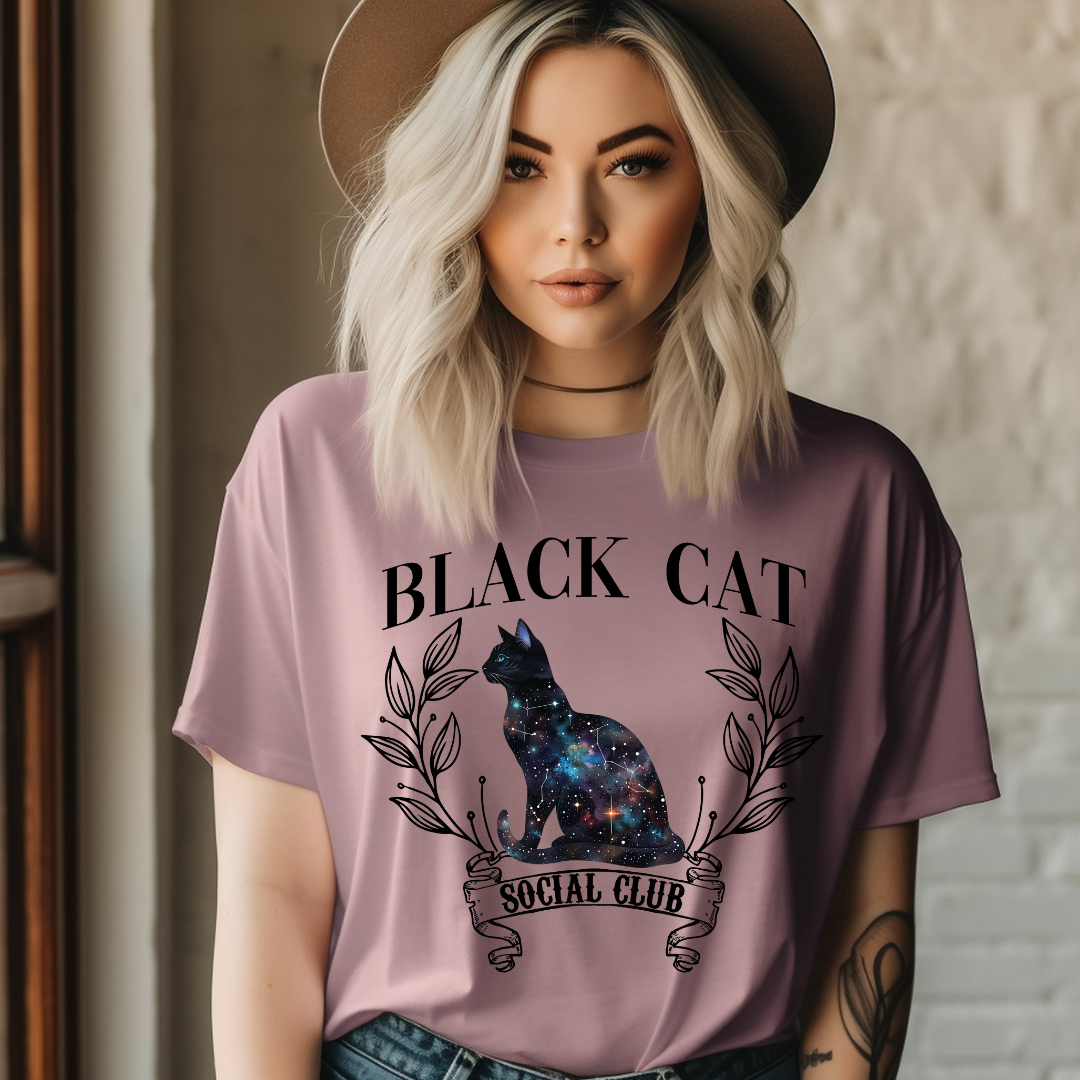 DTF Full Color Transfer - Black Cat Social Club