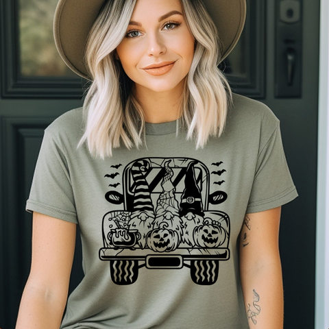 DTF Full Color Transfer - Halloween Gnomes In Truck