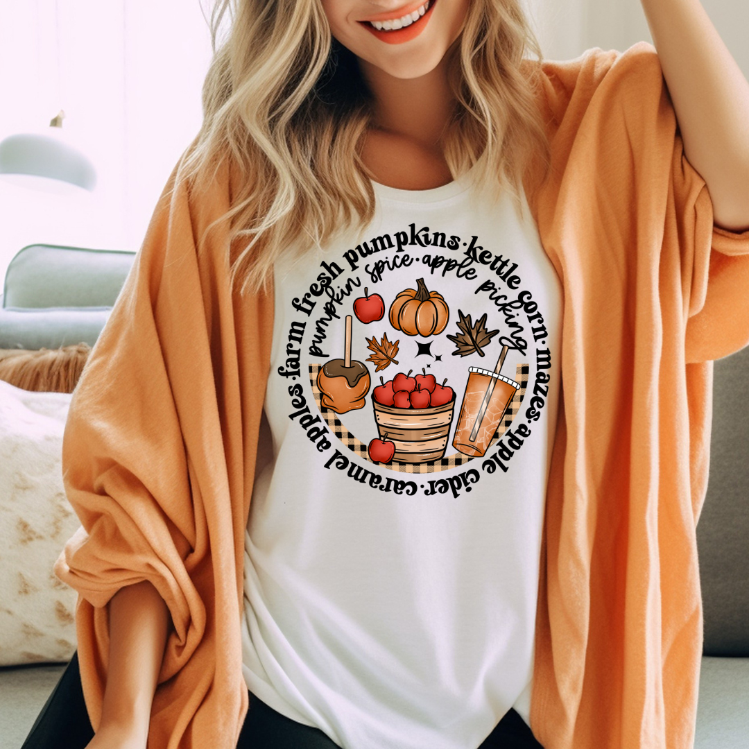 DTF Full Color Transfer - Fall Things Circle