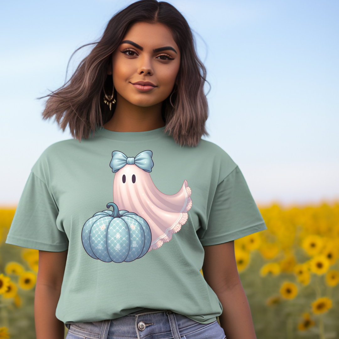 DTF Full Color Transfer - Blue Pumpkin Ghost