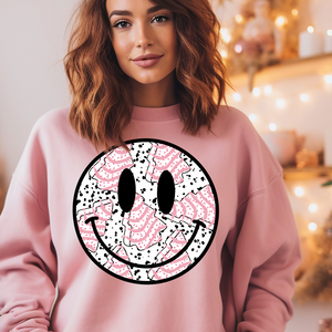 DTF Full Color TShirt Transfer - Pink Tree Cake Smiley