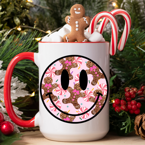 UV DTF Decal - Pink Gingerbread Smiley