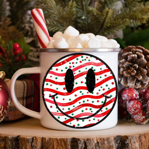 UV DTF Decal - Tree Cake Icing Smiley