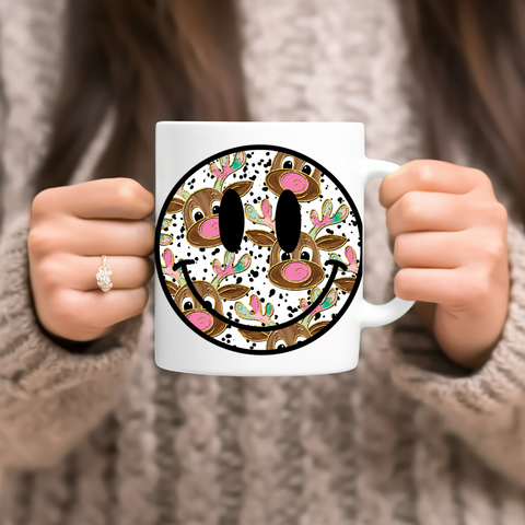 UV DTF Decal - Reindeer Smiley