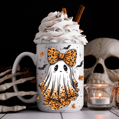 UV DTF Decal - Cheetah Bow Ghostie