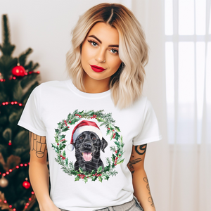 DTF Full Color TShirt Transfer - Mistletoe Black Lab