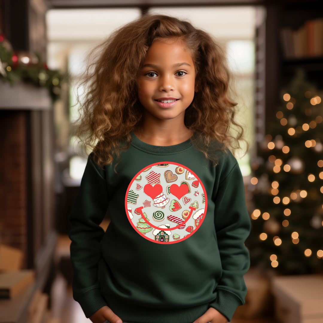 DTF Full Color TShirt Transfer - Christmas Treats Smiley