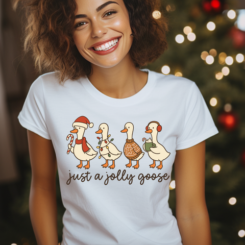 DTF Full Color TShirt Transfer - Just A Jolly Goose