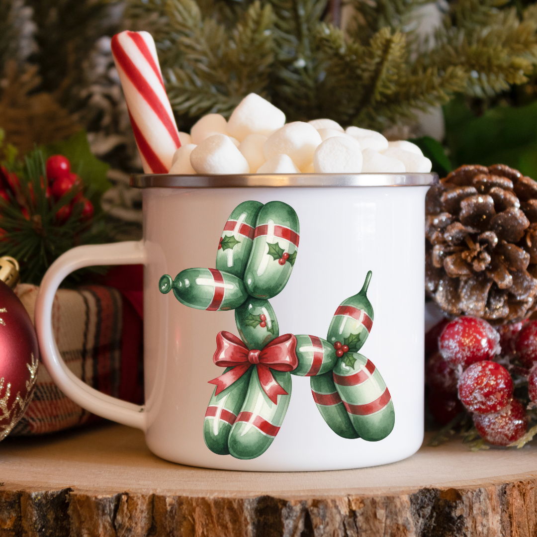 UV DTF Decal - Christmas Ribbon Balloon Dog