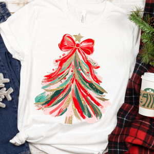 DTF Full Color TShirt Transfer - Red Pink Painted Tree