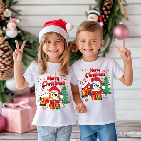 DTF Full Color TShirt Transfer - Merry Christmas B Dogs (YOU PICK!)