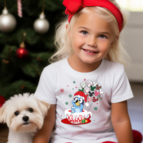 DTF Full Color TShirt Transfer - B Dog Balloons Cup