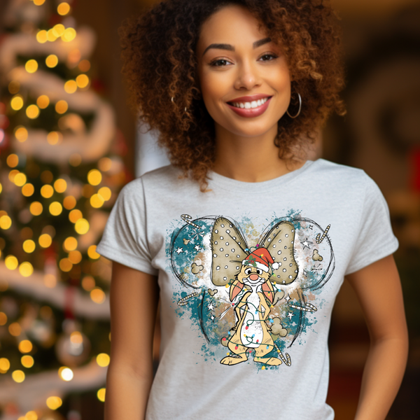 DTF Full Color TShirt Transfer - Bear & Friends Xmas Ears (YOU PICK THE CHARACTER!)