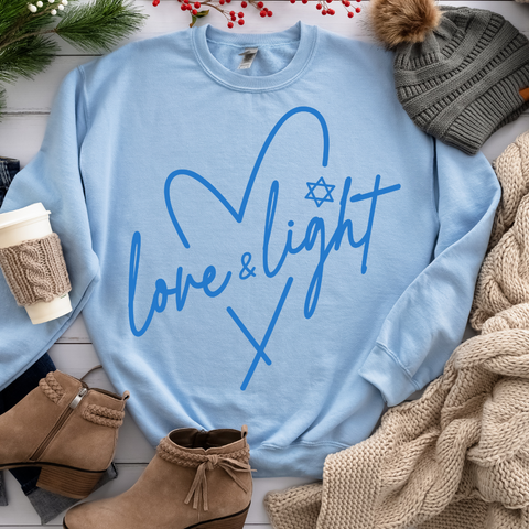 DTF Full Color TShirt Transfer - Love & Light Blue