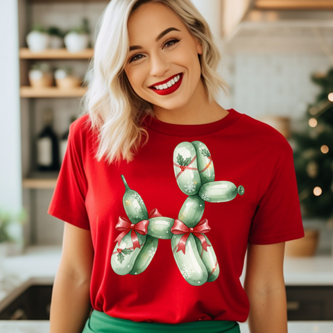 DTF Full Color TShirt Transfer - Balloon Dog with Bows