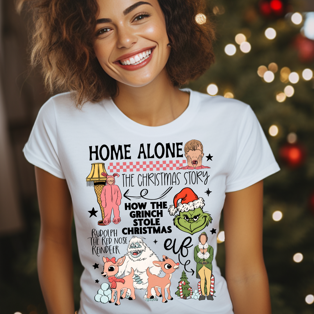 DTF Full Color TShirt Transfer - Classic Christmas Movies