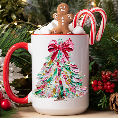UV DTF Decal - Painted Tree Red Bow