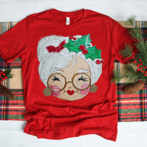 DTF Full Color TShirt Transfer - Painted Mrs Claus