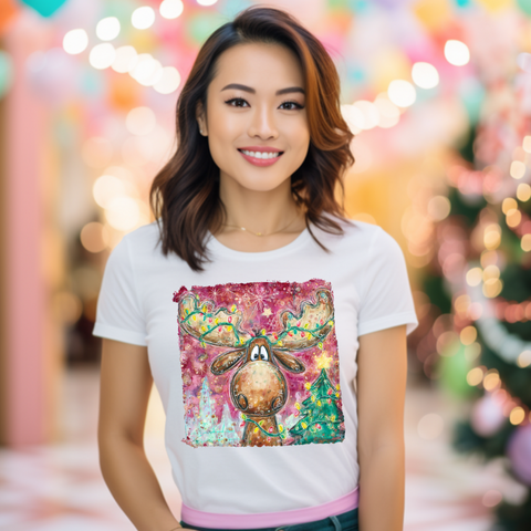 DTF Full Color TShirt Transfer - Painted Moose