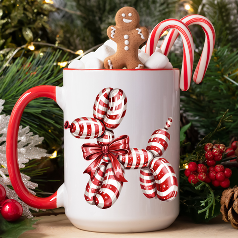 UV DTF Decal - Candy Cane Balloon Dog