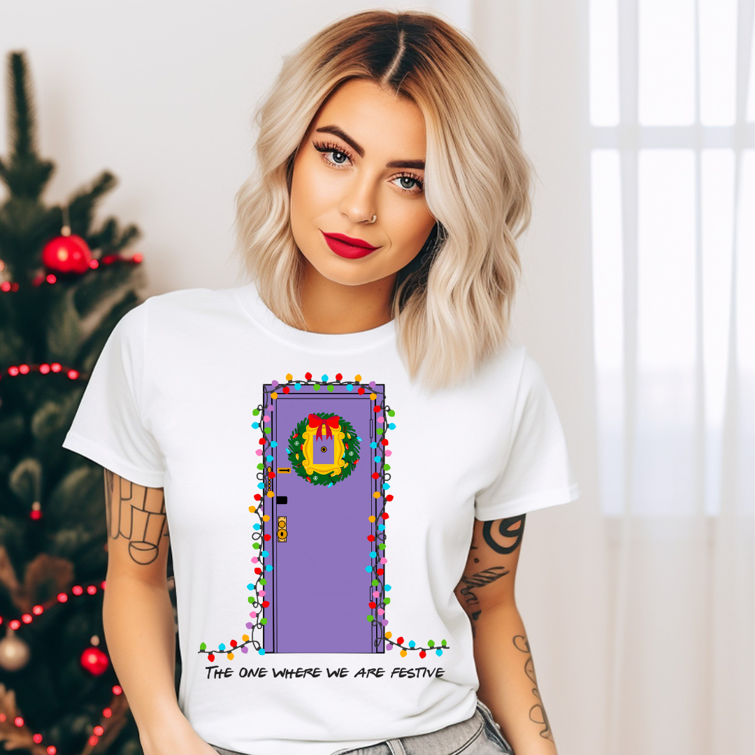 DTF Full Color TShirt Transfer - The One Where We Are Festive