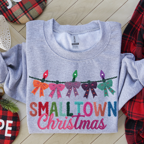 DTF Full Color TShirt Transfer - Faux Yarn Small Town Christmas