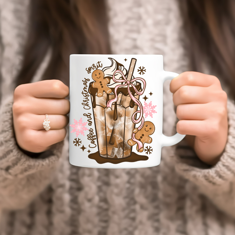 UV DTF Decal - Coffee & Christmas Spirit