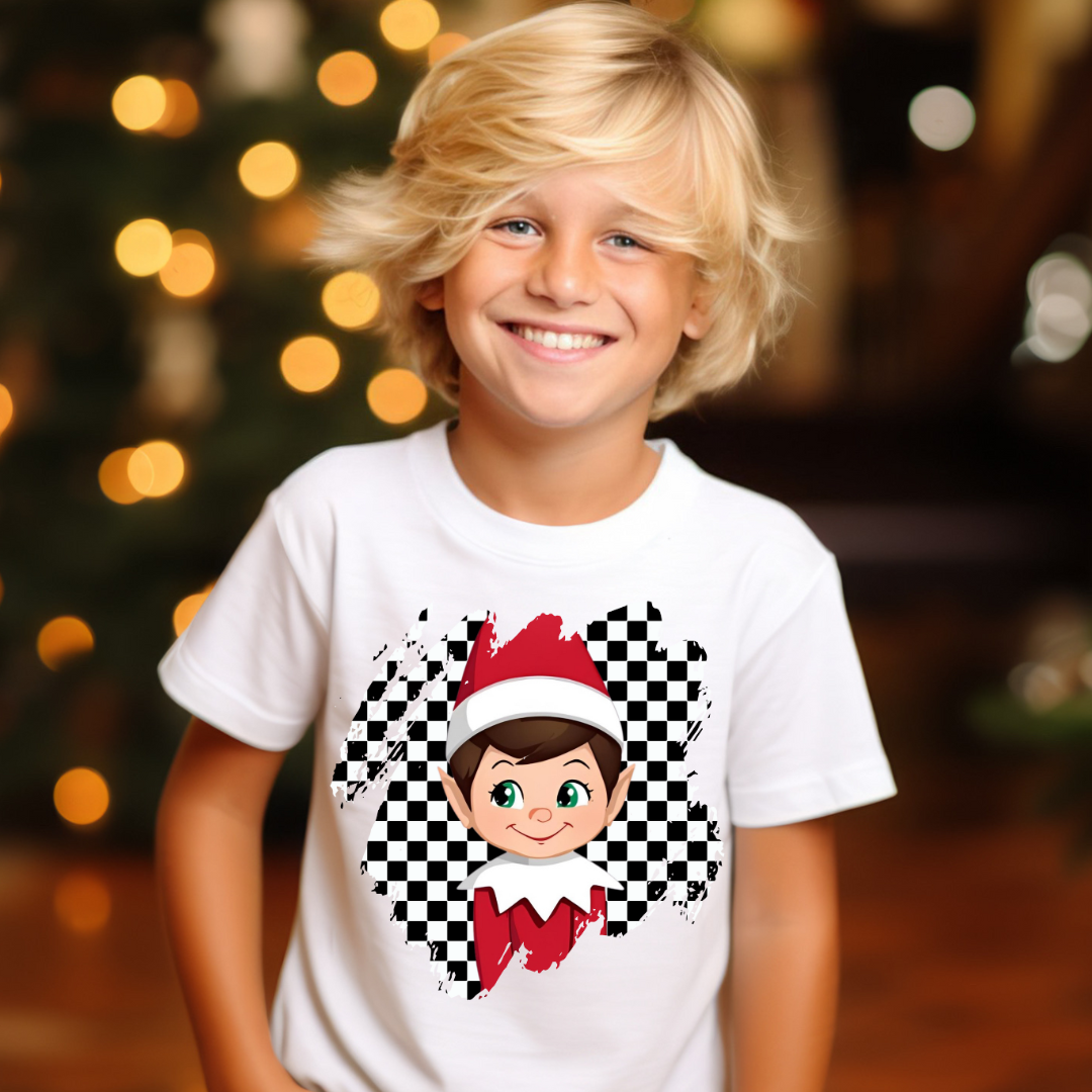 DTF Full Color TShirt Transfer - Checkered Elf