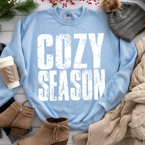 DTF Full Color TShirt Transfer - Cozy Season White Block Letters