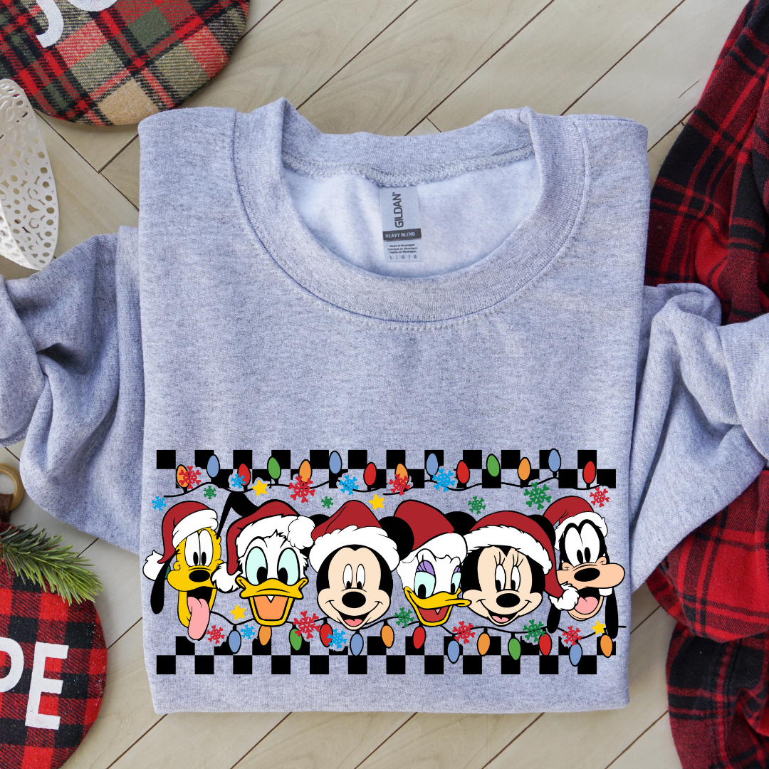 DTF Full Color TShirt Transfer - Checker Mouse & Friends