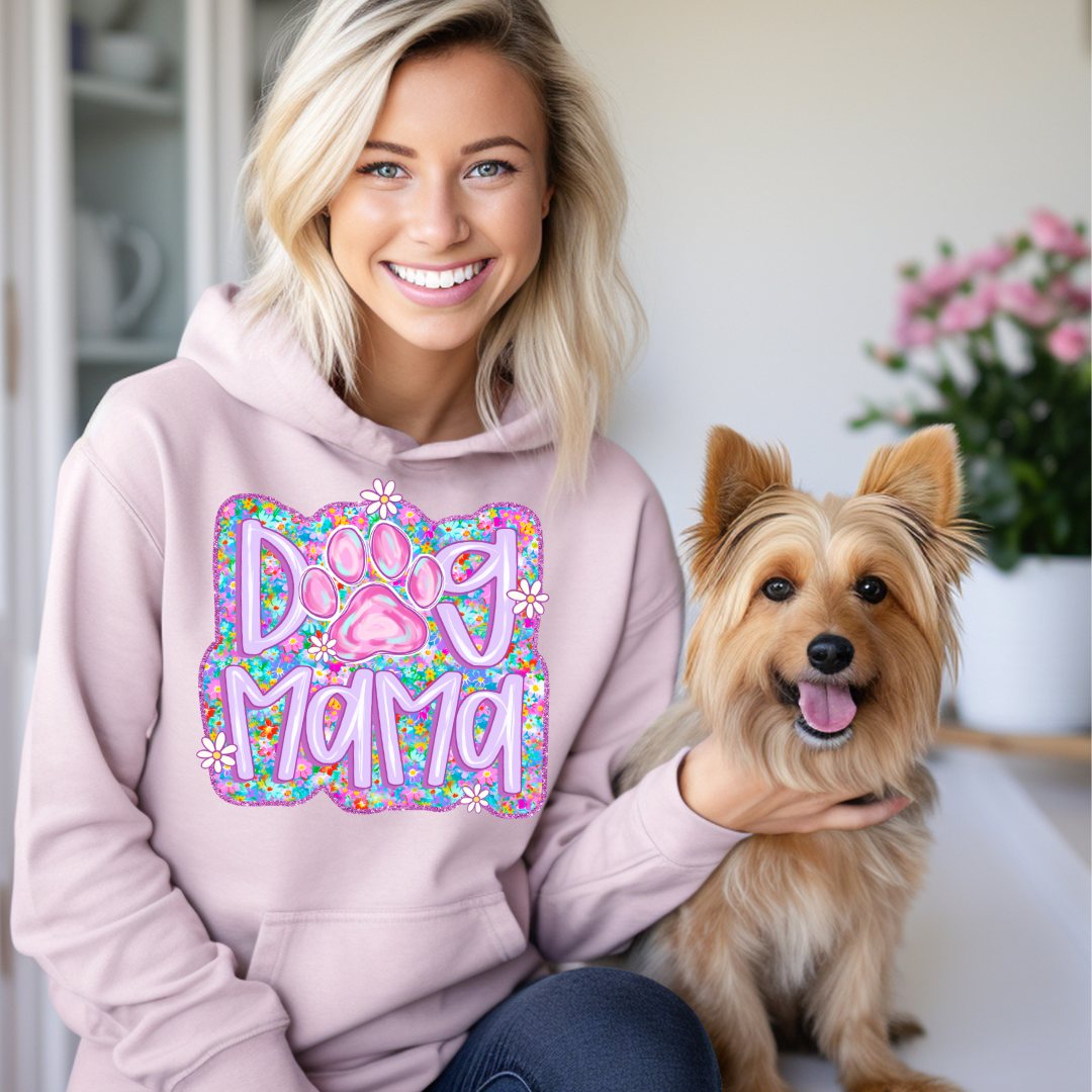 DTF Full Color Transfer - Bright Floral Dog Mom