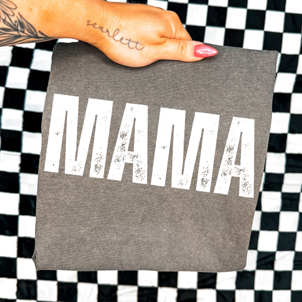 DTF Full Color TShirt Transfer - MAMA (Black, White, Pink or Blue)