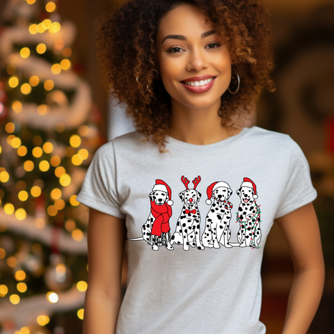 DTF Full Color TShirt Transfer - Christmas Dalmatians