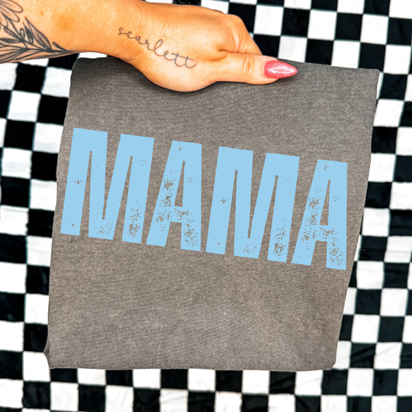 DTF Full Color TShirt Transfer - MAMA (Black, White, Pink or Blue)